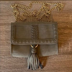Gray crossbody purse